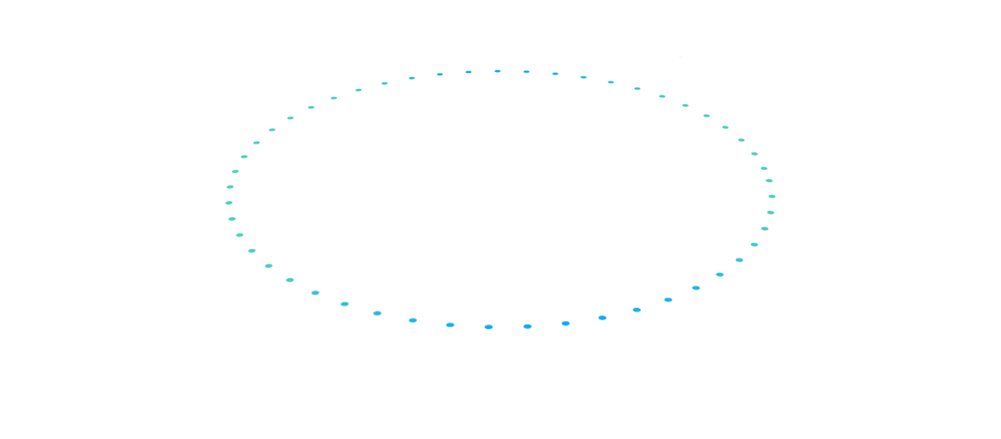 Circular images with dotted lines.