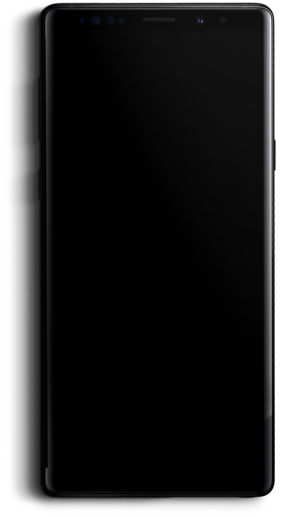 The front product image of black Galaxy Note9.