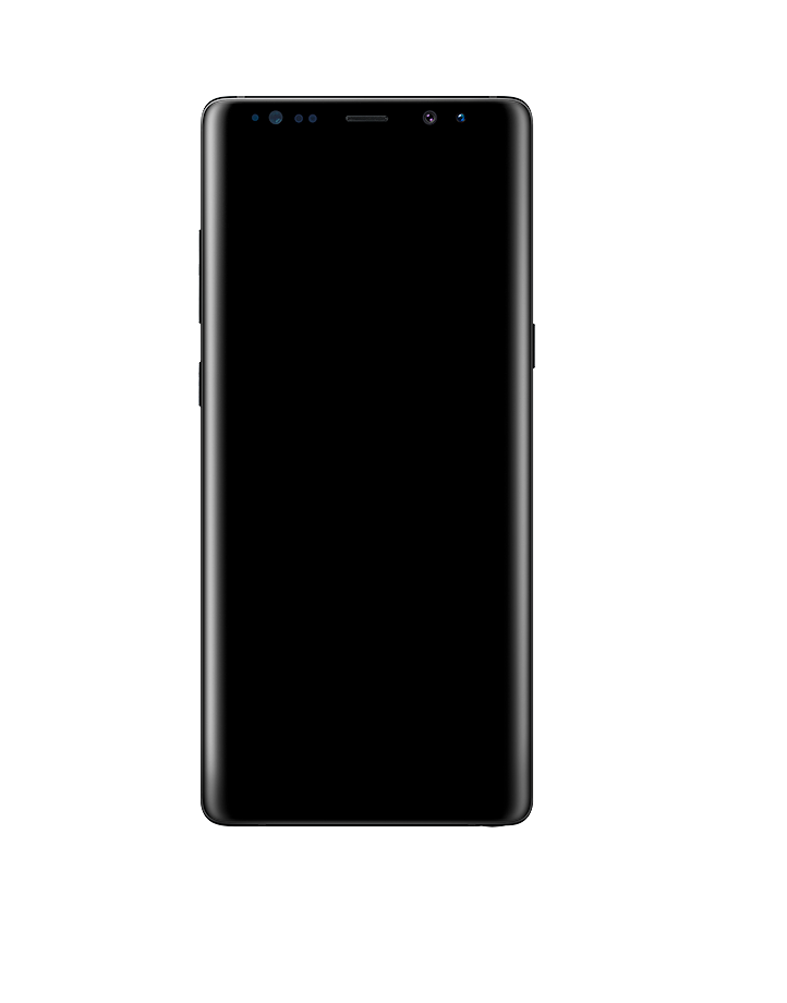 The front product image of black Galaxy Note9.