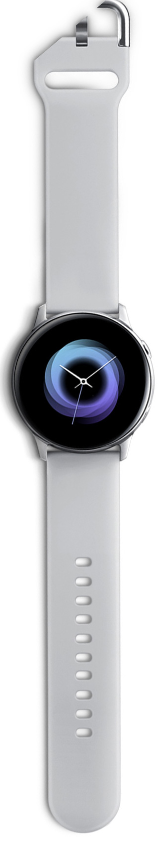 The product image of silver Galaxy Watch Active.