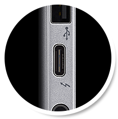 Thunderbolt™ 3.0 단자의 확대 컷