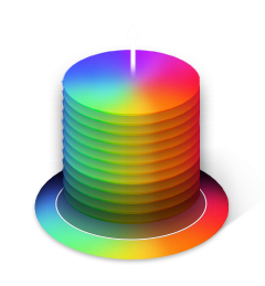 Brightness바가 세모원형이였다가 원통형으로 바뀌며 이미지의 밝기가 어두워졌다 밝아지고 있습니다.