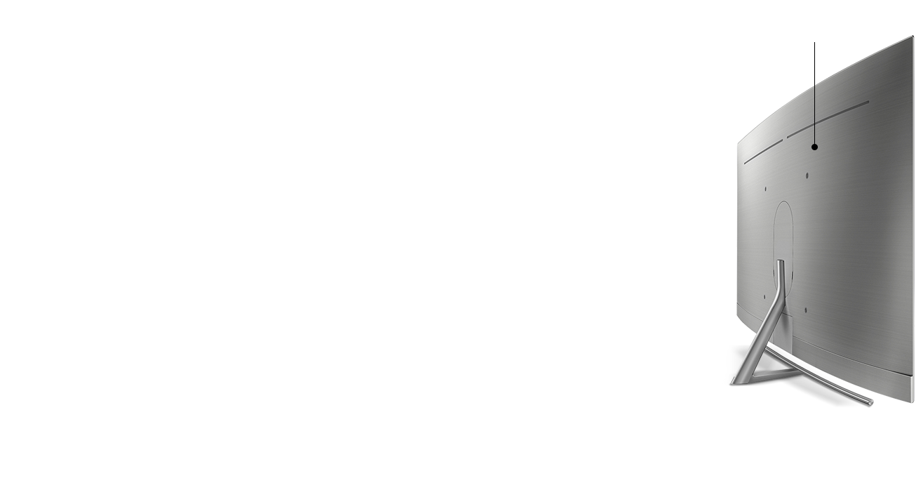 메탈 클린백을 강조하는 뒷면 전체가 보이는 QLED TV 이미지