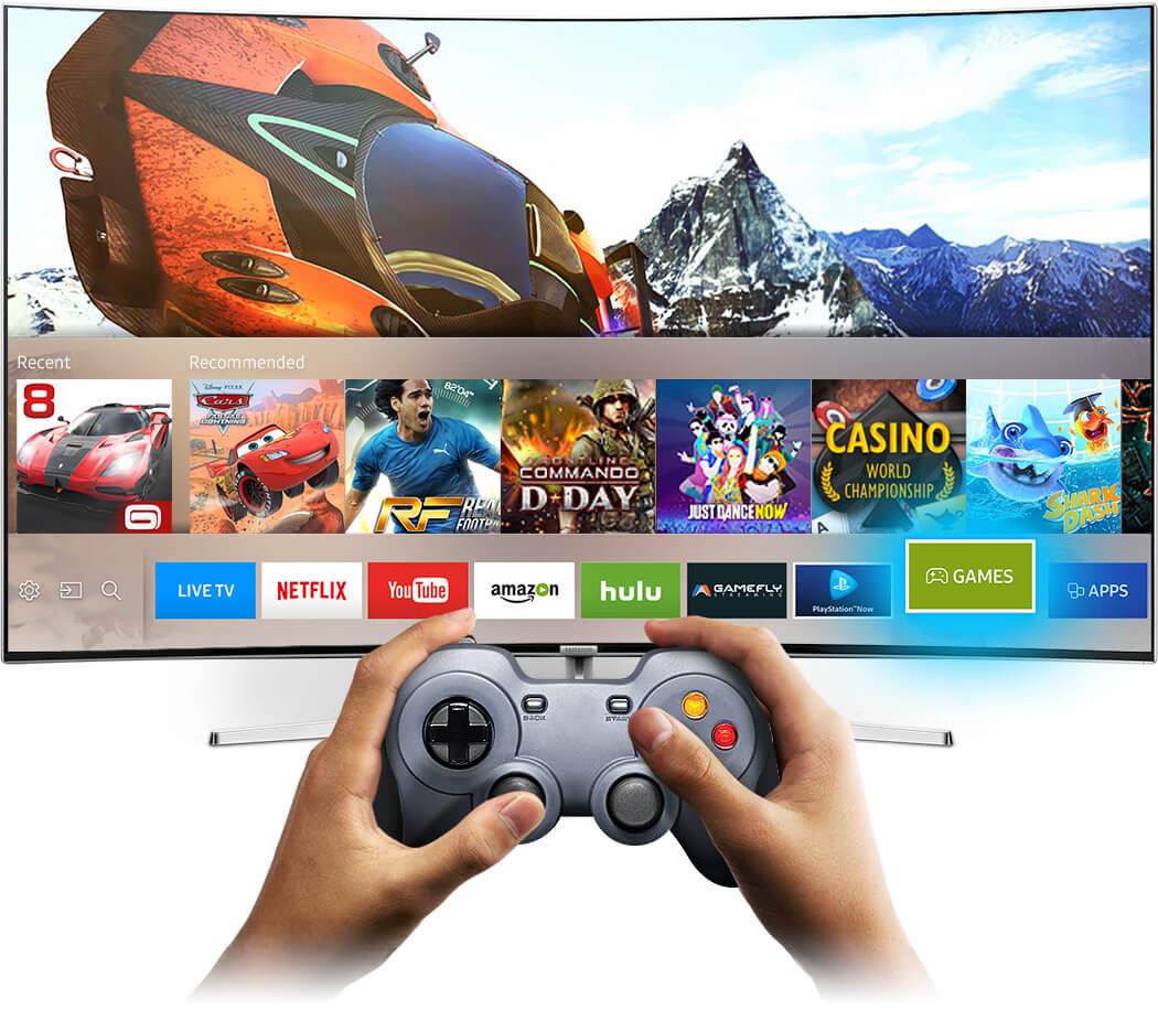 Play different kinds of game directly on Samsung SUHD TV.