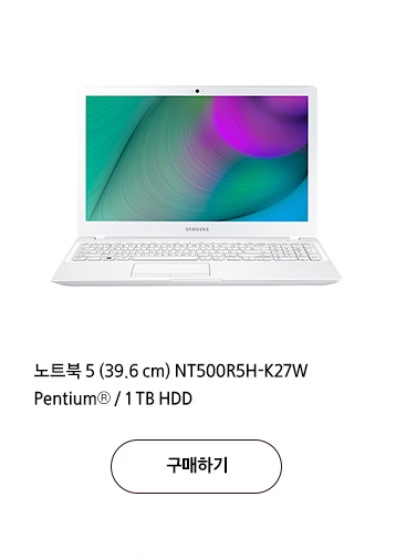 노트북 5 (39.6 cm) NT500R5H-K27W Pentium® / 1 TB HDD  구매하기