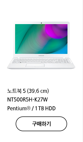 노트북 5 (39.6 cm) NT500R5H-K27W Pentium® / 1 TB HDD  구매하기