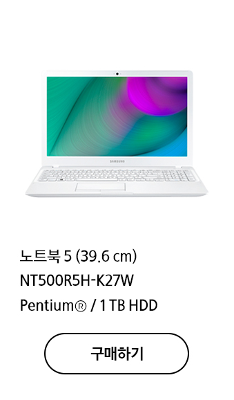 노트북 5 (39.6 cm) NT500R5H-K27W Pentium® / 1 TB HDD  구매하기